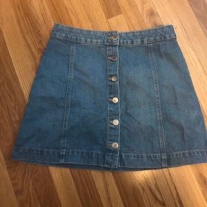 NWT button down denim blue mini skirt